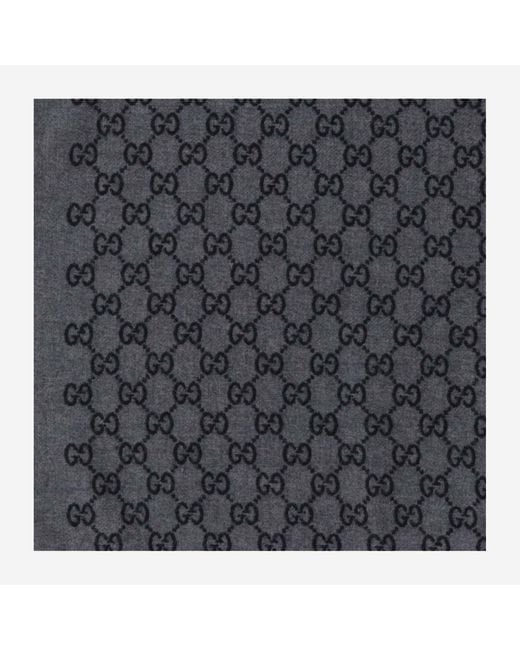 Gucci Gray Scarf, Wool for men