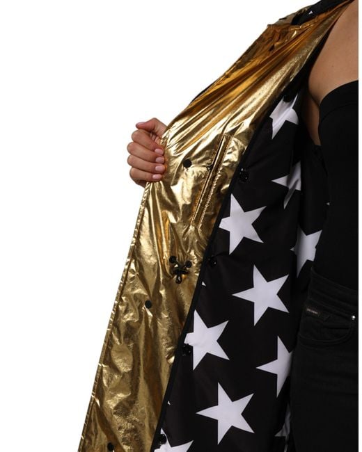 Dolce & Gabbana Natural Gold Hooded Long Sleeves Trench Coat Jacket