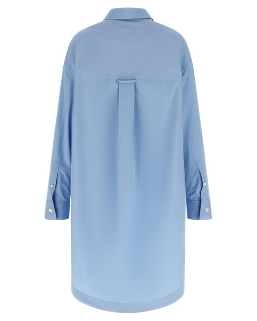 AMI Blue Cotton Midi Dress