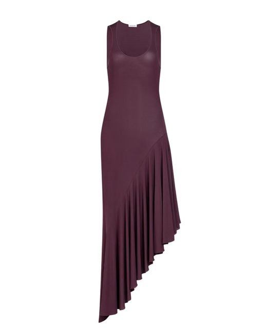 Alaïa Purple Asymmetrical Fluid Jersey Dress
