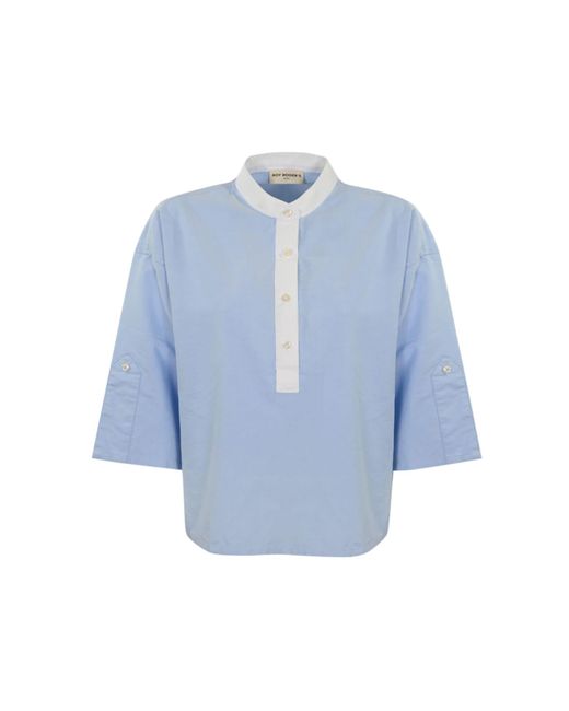 Roy Rogers Blue Mandarin Collar Shirt