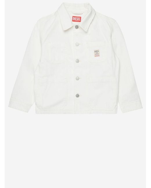 DIESEL White Cotton Jacket for men