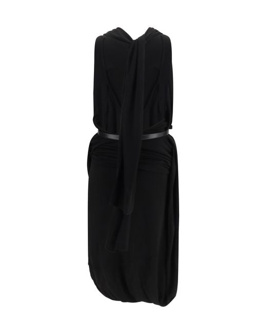 Loewe Black Dress Draped Viscose