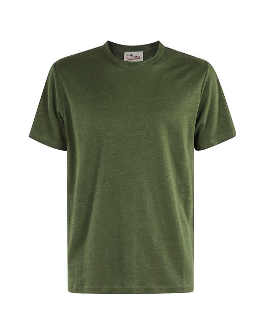 Mc2 Saint Barth Green Linen Tshirt for men