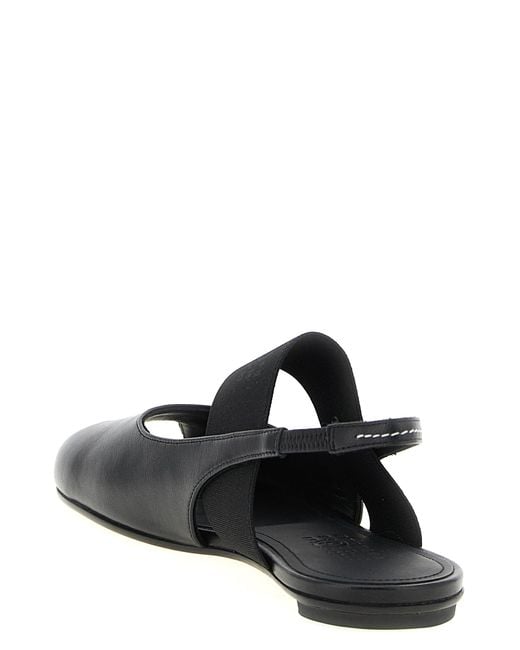MM6 by Maison Margiela Black Opentoe Tabi Slingback Lamb Leather (Ovis Aries) Sandal