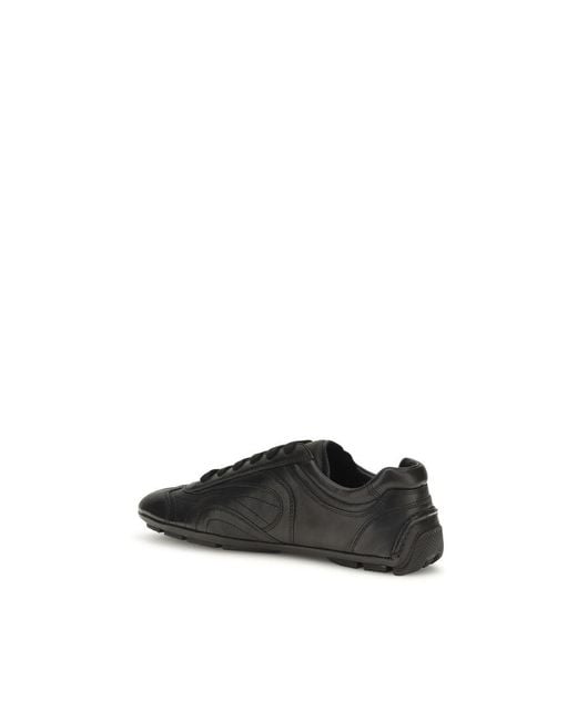 Prada Black Lamb Ovis Aries Low Top Sneakers for men