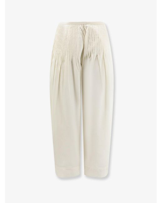 LAMRONS White Trousers Wide-Leg Modal