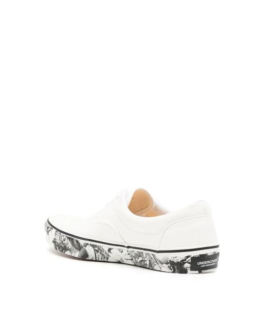 Undercover White Printed Soles Canvas Sneakers Shoes for men