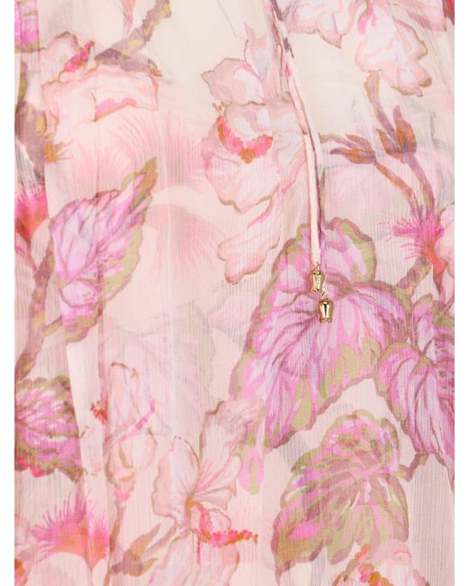 Zimmermann Pink Floral Print Blouse