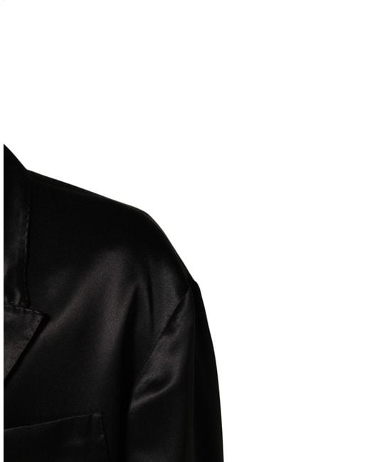 Dolce & Gabbana Black Silk Double Breasted 2 Button Blazer Clothing for men