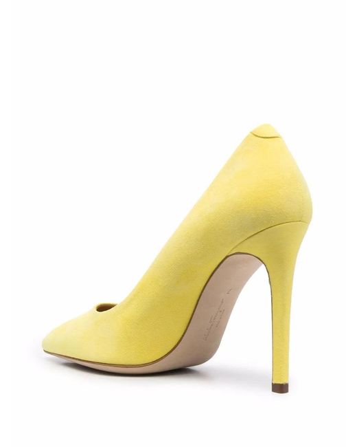 Ferragamo Metallic Pointed 110mm Suede Pumps