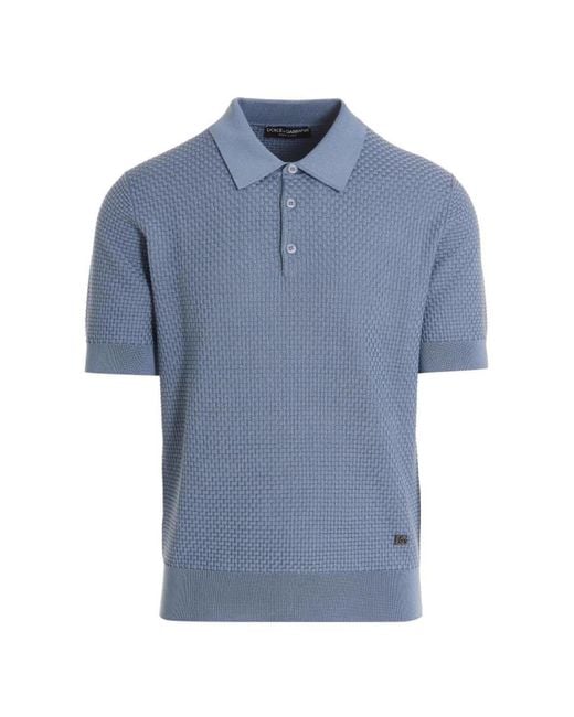 Dolce & Gabbana Blue Knit Shirt Polo for men