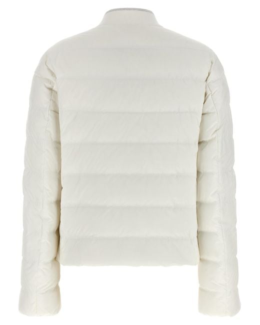 Brunello Cucinelli White Polyester Full-Length Jacket Clothing