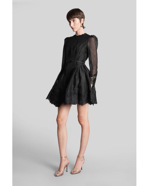 Zimmermann Black Dress With Lace Finish Hypnotic