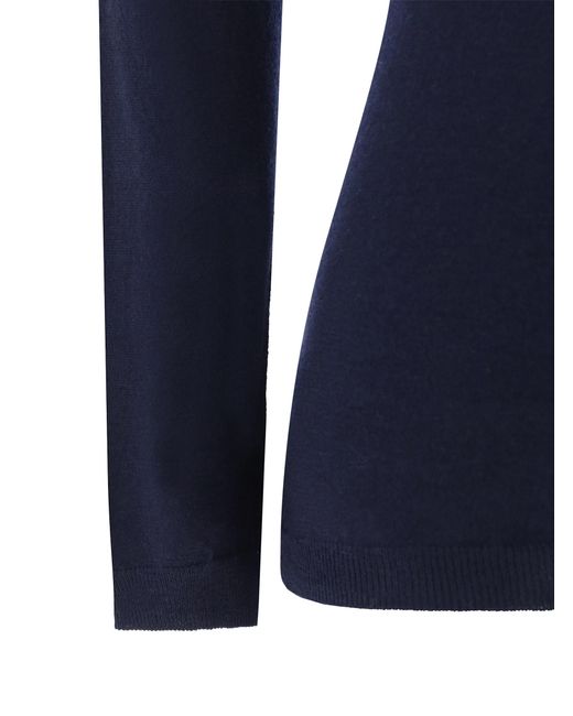 Wild Cashmere Blue Silk Cashmere V-Neck Sweater