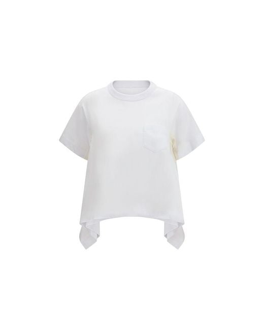 Sacai White Cotton T