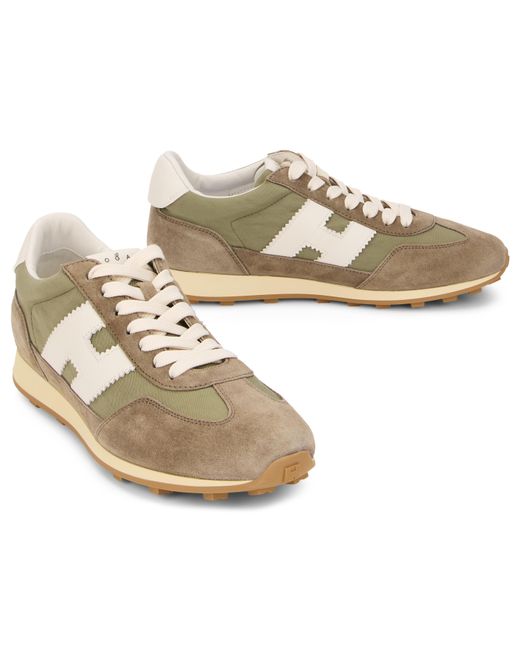 Hogan Green Fitted Sneakers Suede And Fabric Polyamide Trainers