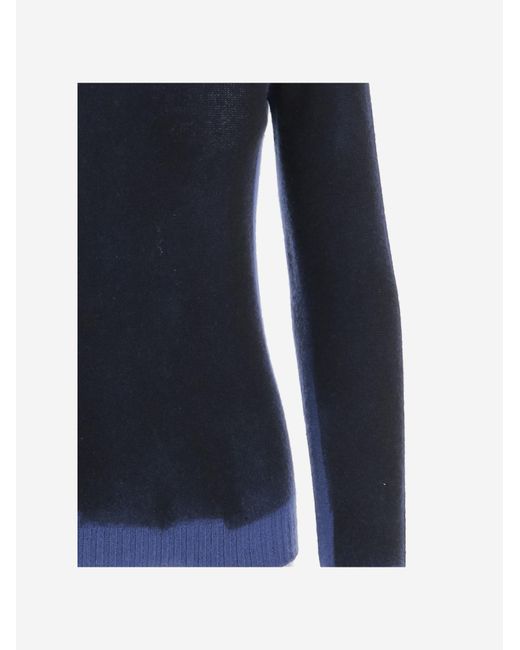 Oliver Lattughi Blue Cashmere Sweater With Gradient Effect