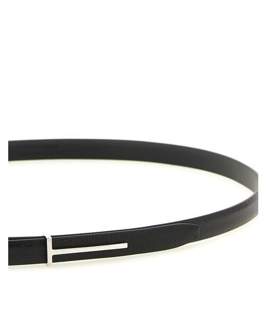 Tom Ford Black Goatskin Thin Belt for men