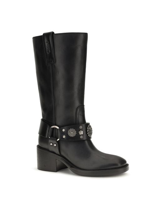 Chloé Black Calf Leather Bos Taurus Flat Boots