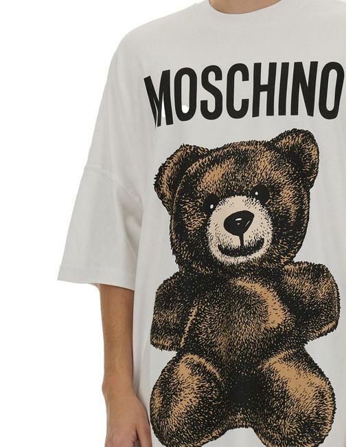 Moschino Gray Teddy Bear T-Shirt Cotton T-Shirts for men