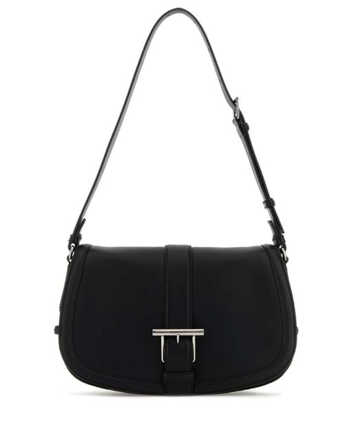 Alexander McQueen Black Leather Large Satchel Crossbody Bag