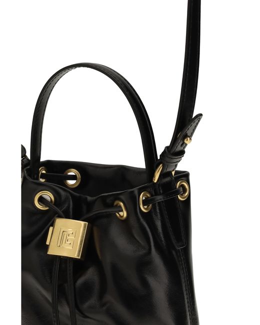 Balmain Black Pulse Bucket Bag Calf Leather Bos Taurus