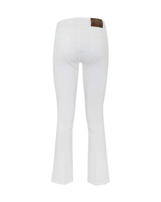 Fay White Five Pocket Trousers