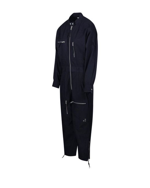Isabel Marant Blue Long-sleeved Zipped Jumpsuit