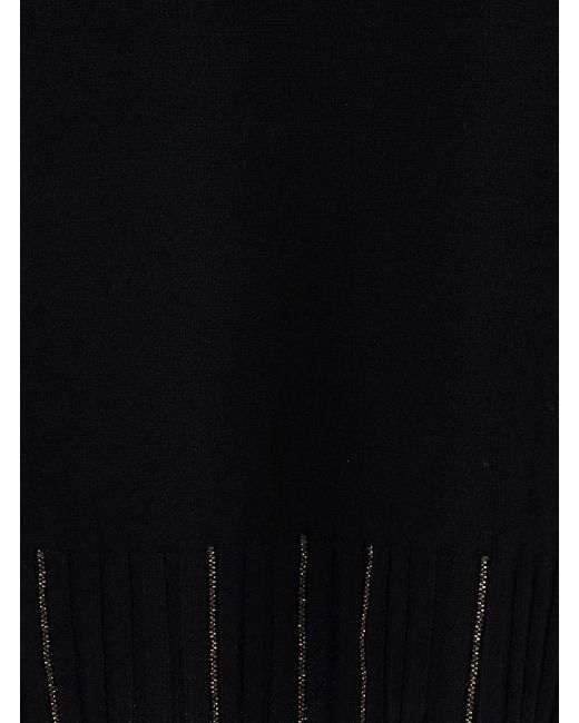 Fabiana Filippi Black Sweater Round Neck Wool Tops