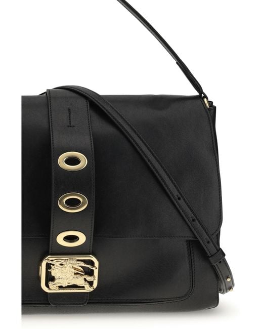 Burberry Black Medium Rider Handbag Lamb Ovis Aries Handbags