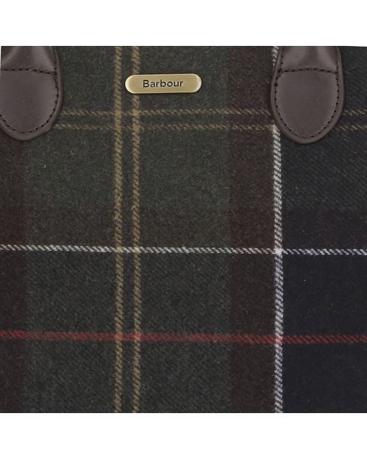 Barbour Black Tote Bag Barrhill Wool-Mix Checked Polyester Handbags