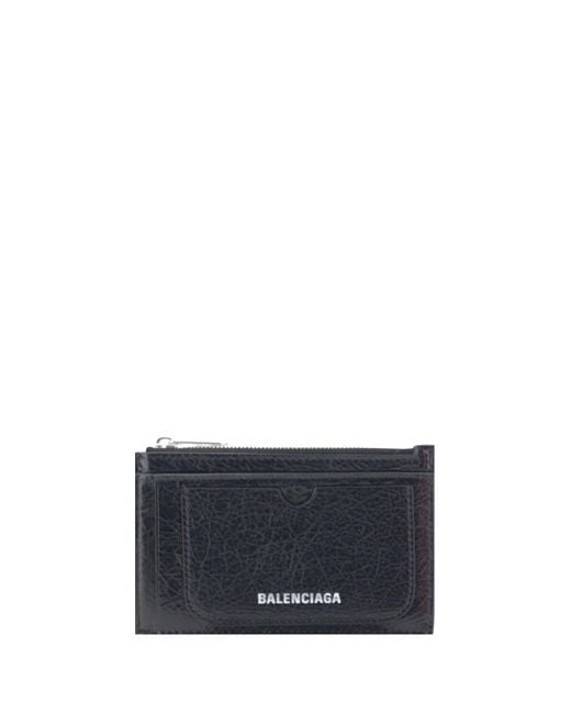 Balenciaga Blue Superbusy Card Holder Lamb Ovis Aries Wallet for men