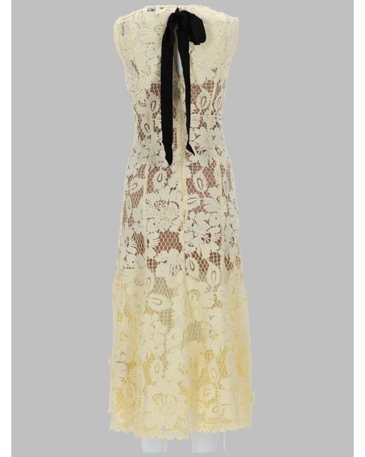 Self-Portrait White Midi Crochet Dress