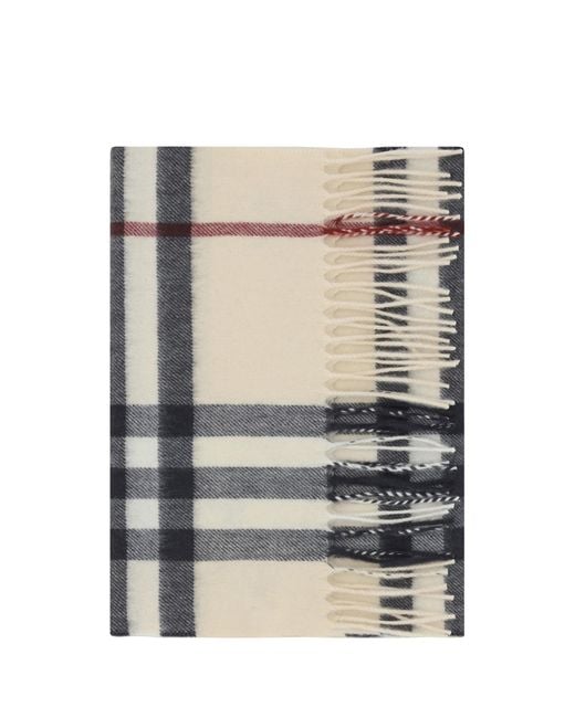 Burberry Gray Cashmere Scarf (Capra Hircus) for men