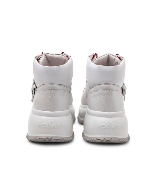 Hogan Gray Buckled High-Top Sneakers