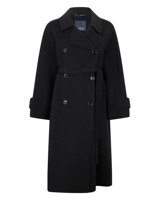 Max Mara Black Long Wool Coat Samanta Virgin