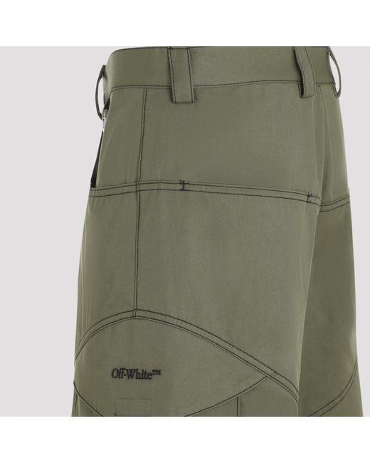 Off-White c/o Virgil Abloh Army Green Cotton Straight Cargo Pant for men