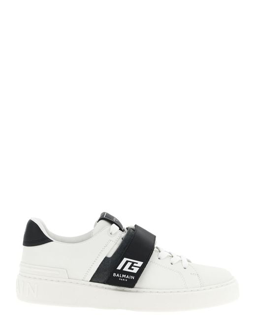 Balmain White B-Court Sneakers for men