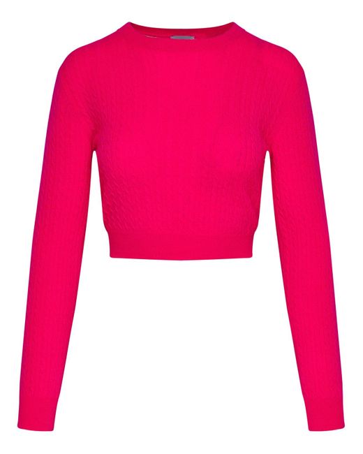Patou Red Fuchsia Wool Blend Sweater