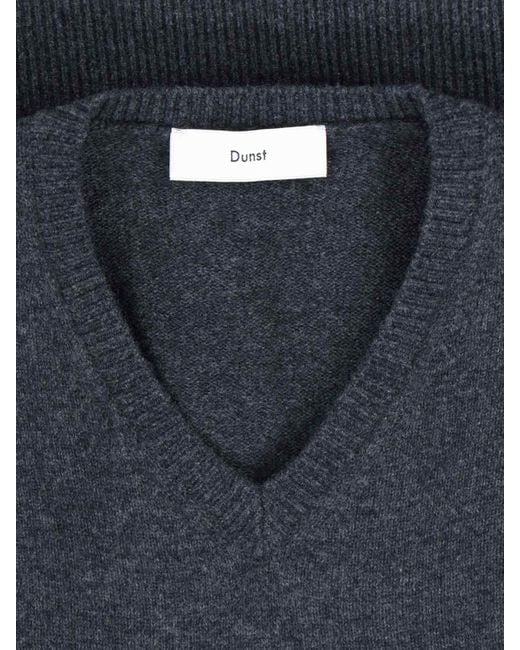 DUNST Blue Wool And Cashmere Sweater