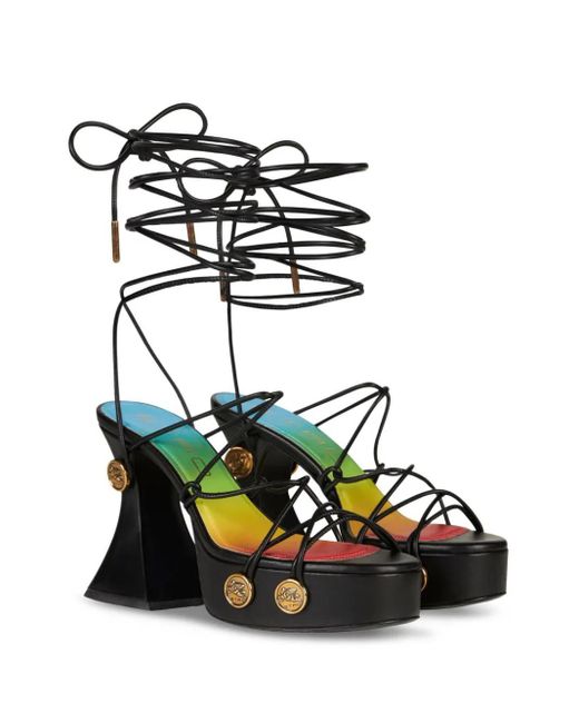 Etro Black Platform Sandals With Straps And Studs