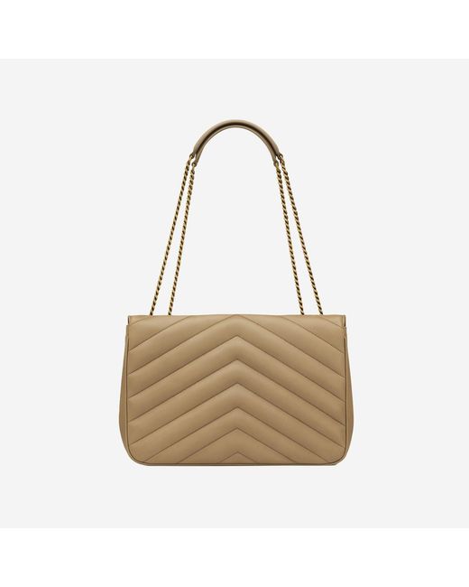 Saint Laurent Natural Large Quilted Lamb Leather Bag Shoulder