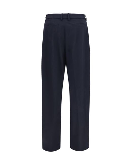 Thelatest Blue Trousers Straight-Leg Wool-Blend Polyester