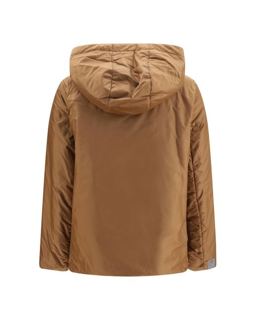 Max Mara Brown Hooded Padded Jacket Outer Polyester