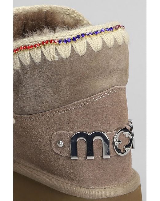 Mou Brown Eskimo 18 Ankle Boots Inside Wedge