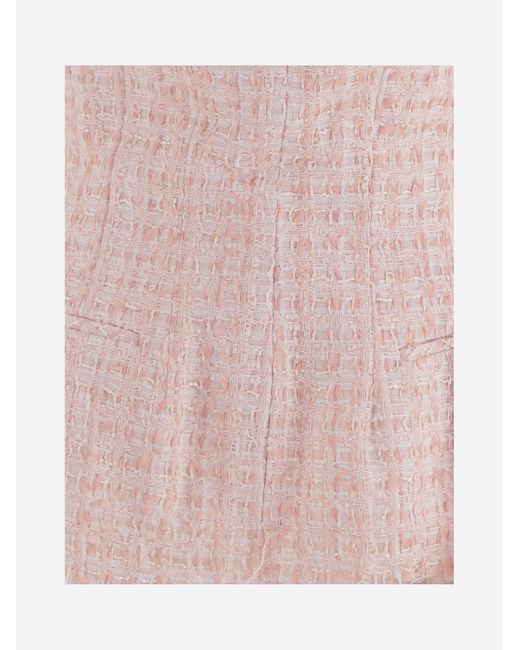 MATIERES FECALES Pink Off-Shoulder Top Polyamide Tops