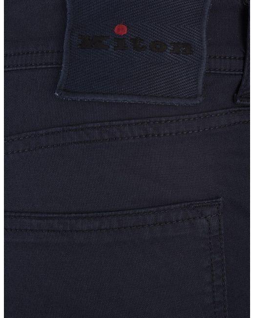 Kiton Blue Night 5 Pocket Straight Leg Trousers for men