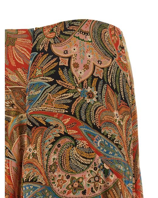 Etro Brown Silk Mini Skirt