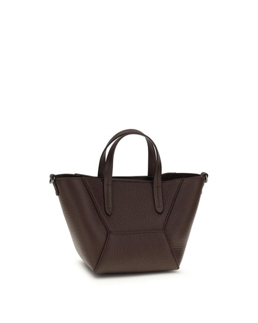 Brunello Cucinelli Brown Leather Handbag Calf Bos Taurus Shoulder Bags